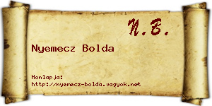 Nyemecz Bolda névjegykártya